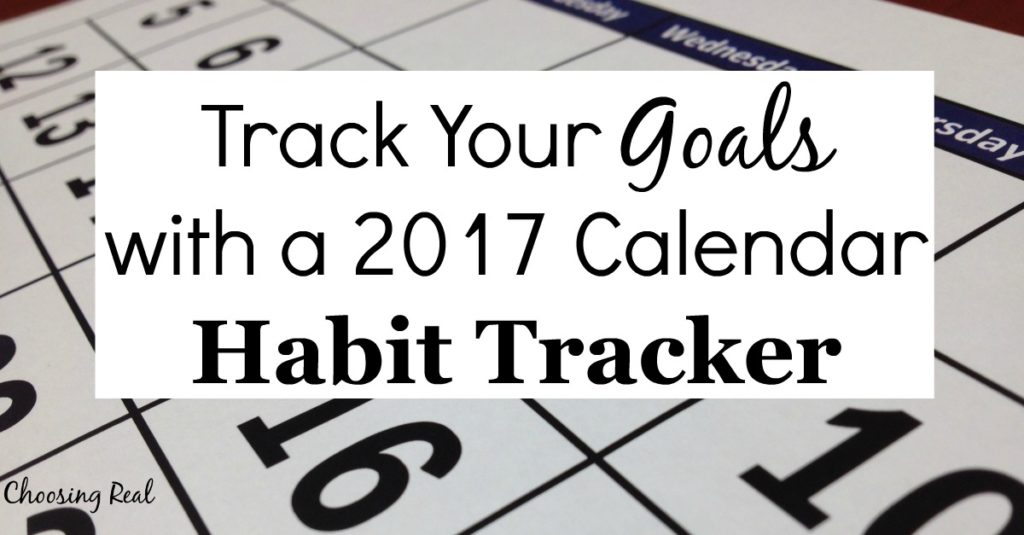 Using a 2017 calendar habit tracker can help you meet your daily goals. Simply print out this 1-page calendar & mark off each day you meet your goal.
