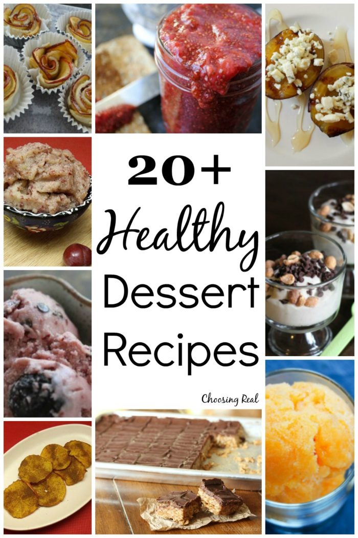 These healthy dessert recipes are made with real ingredients, have little or no added sugar, and most of them are gluten free.