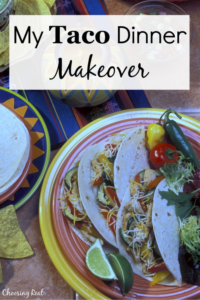 Over time I have modified our typical dinner to be much healthier with this homemade taco dinner makeover to reduce sodium.