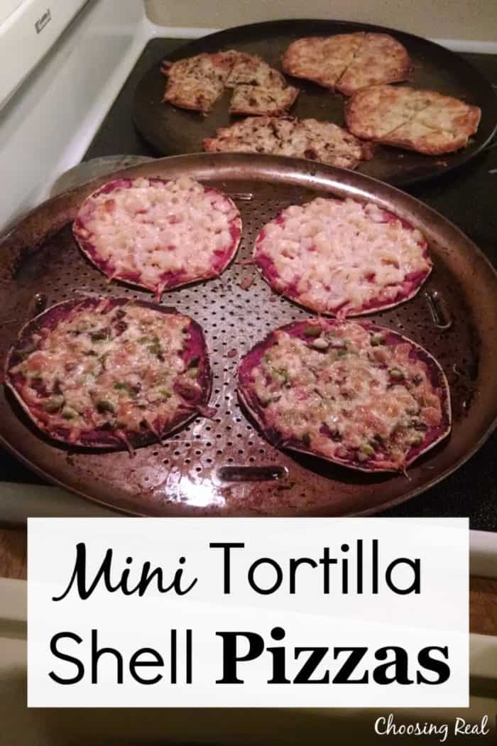 Making Mini tortilla shell pizzas is a fun and easy alternative to ordering out or spreading pizza crust for homemade pizza.