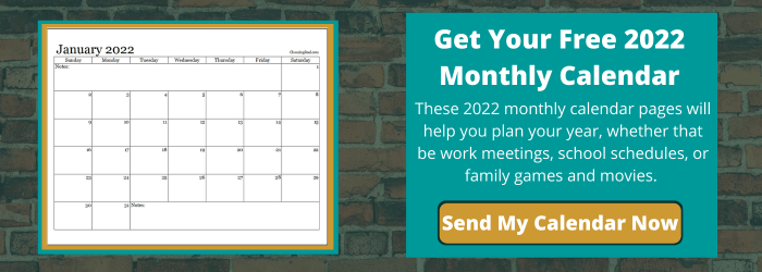 2022 monthly calendar